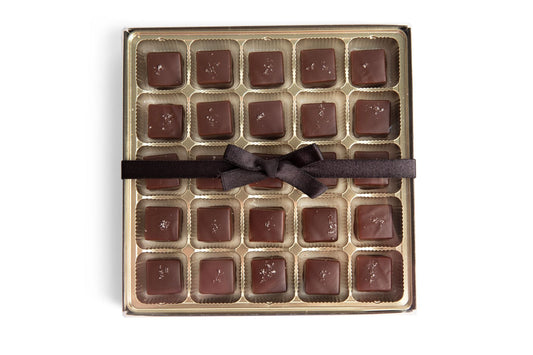 Dark Chocolate Sea Salt Caramels | 25 piece Box - Hill Country Chocolate